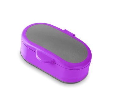 Purpule plastic case on white background