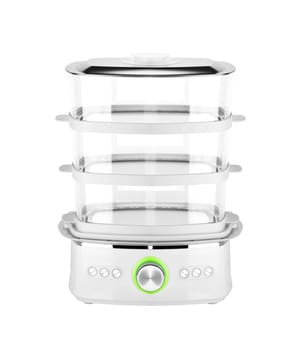 Modern steamer isolated
