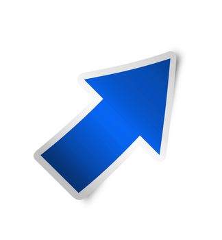 Right arrow icon blue, isolated