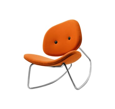 orange chair isolated on white background