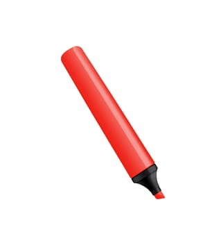 Red marker isolated on pure white