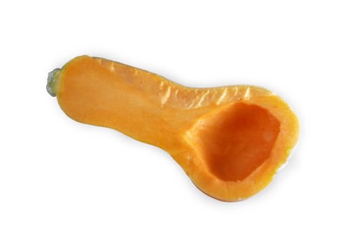 Butternut squash, whole and halved