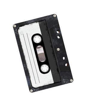 Audio cassette isolated on white