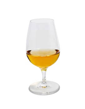 glass of scotch top view