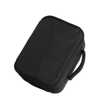 Black hand bag isolated on white
