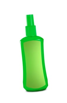 green cosmetics bottle isolated on white background