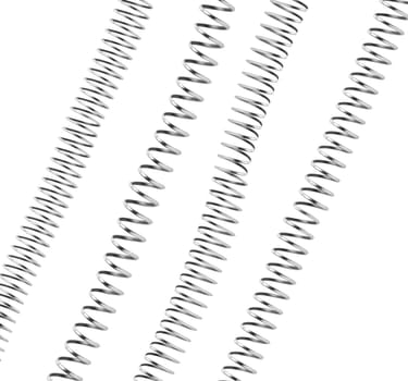 Real springs isolated on white background