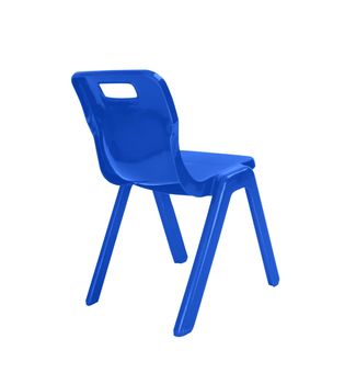 blue plastic chair