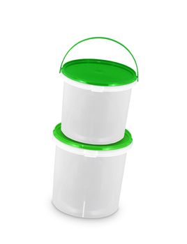 green paint in two buckets