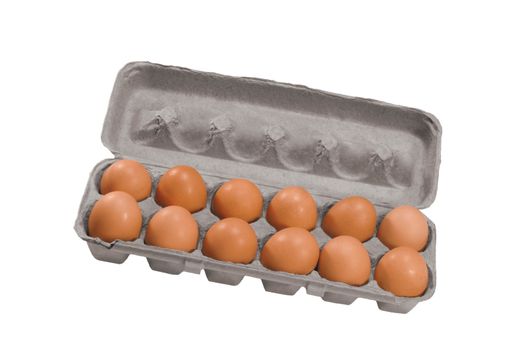 brown eggs in a carton package