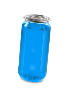 blue drink can isolated over white background