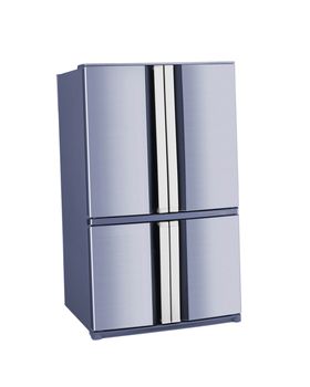 Modern refrigerator isolated on a white background