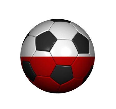 Football (soccer ball) covered with the Polish flag