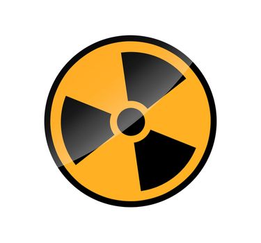Radioactive round sign isolated on white