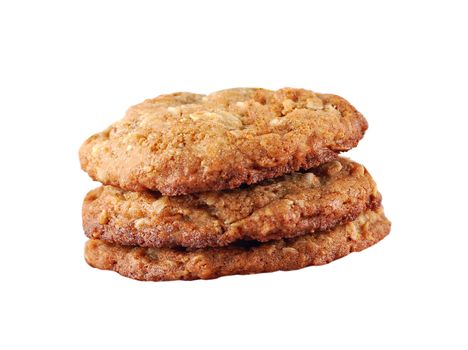 Trio Of Chocolate Chip Cookies Isolated On White Background