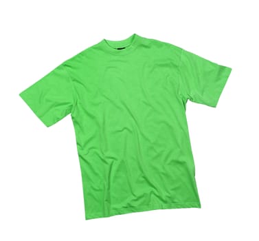Green T-shirt isolated on white background