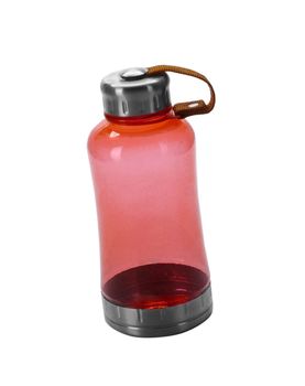 Red drinking sport bottle isolated on white