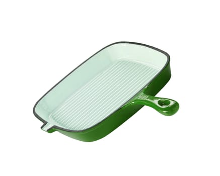 Clean green dinner plate with drop shadow