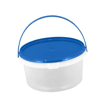 plastic blue bucket