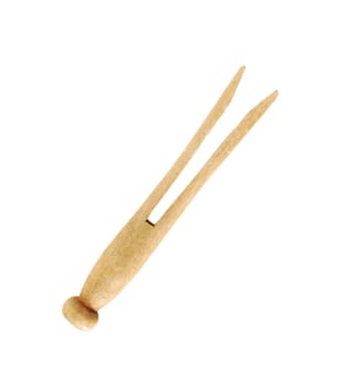 wooden pin isolated on the white background