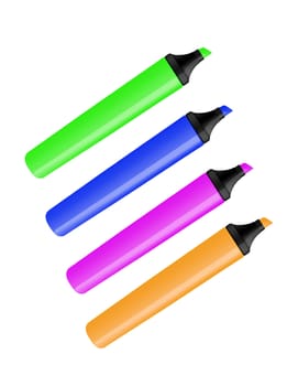markers on white background