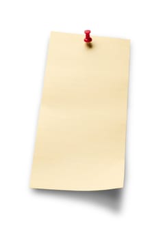 white Sticky Note with Path isolated