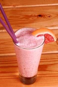 milkshake on wooden background