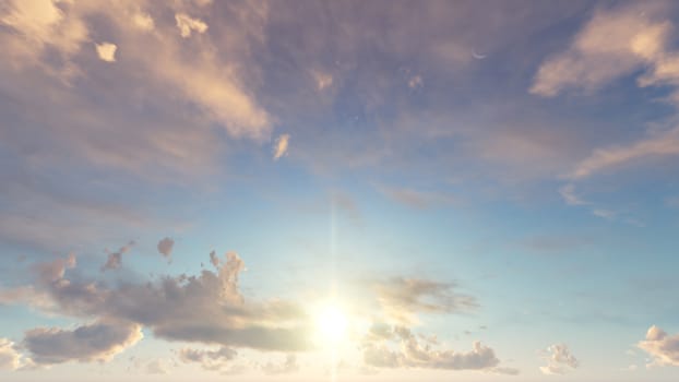 Cloudy blue sky abstract background, blue sky background with tiny clouds, 3d rendering

