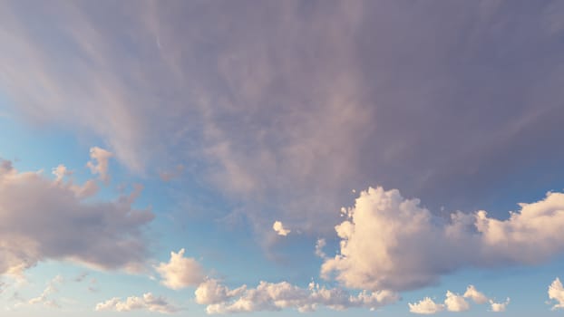 Cloudy blue sky abstract background, blue sky background with tiny clouds, 3d rendering

