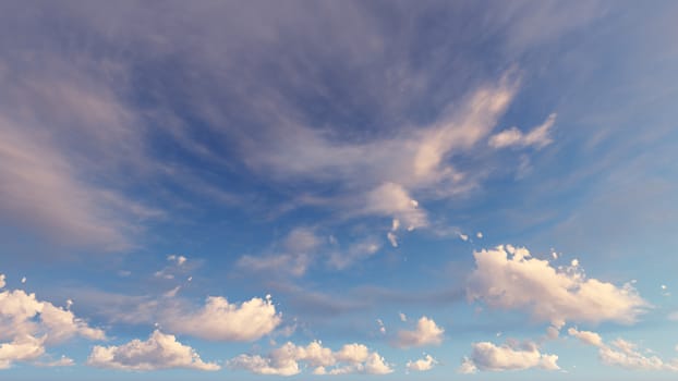 Cloudy blue sky abstract background, blue sky background with tiny clouds, 3d rendering

