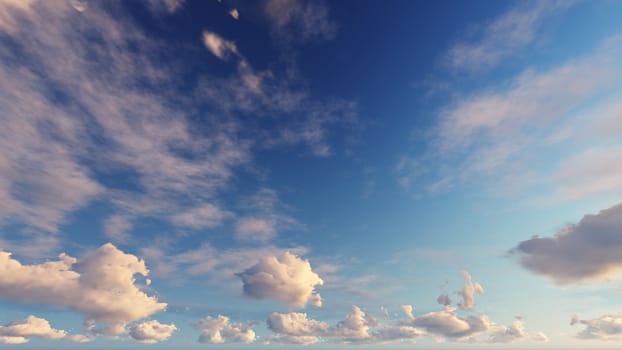 Cloudy blue sky abstract background, blue sky background with tiny clouds, 3d rendering

