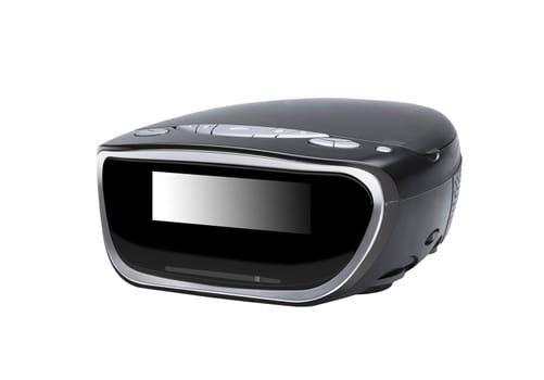 Digital alarm clock radio isolated