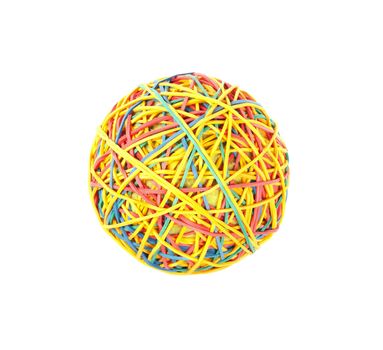 colorful ball of rubber bands