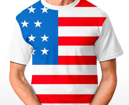 American t-shirt isolated on white