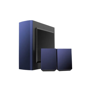 Acoustic system isolated on white background