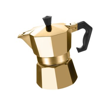 golden coffee maker close up