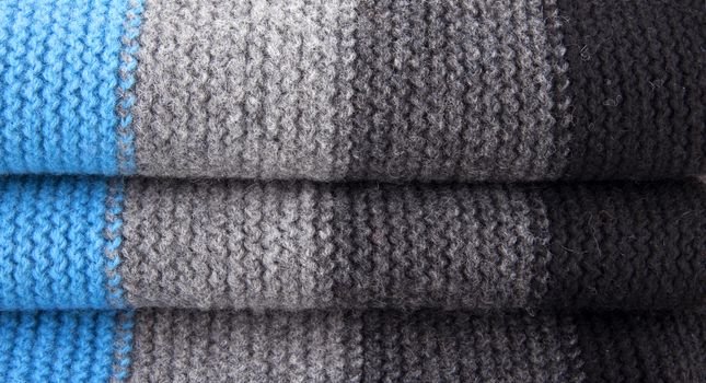 Close-up of striped woolen textile