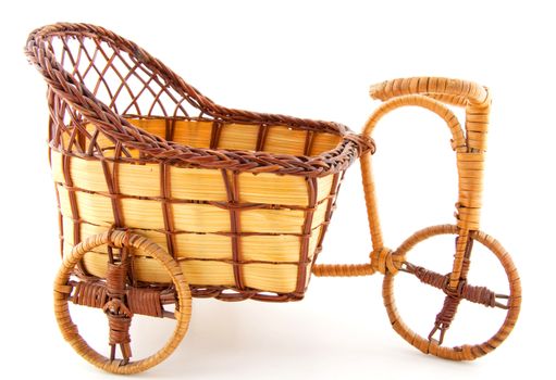 Empty wooden wheelbarrow