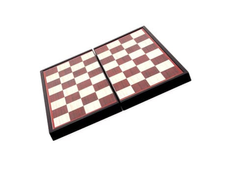 Checkered board on white