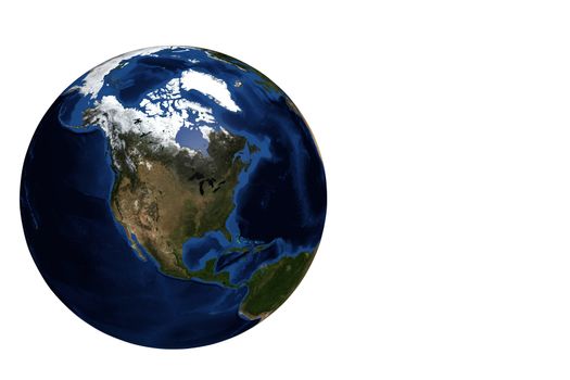 Whole earth globe view focus North America