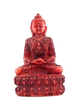 Red statue of budha front