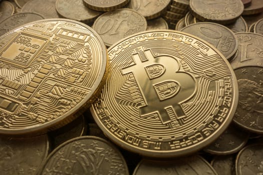 Photo Golden Bitcoins, new virtual money