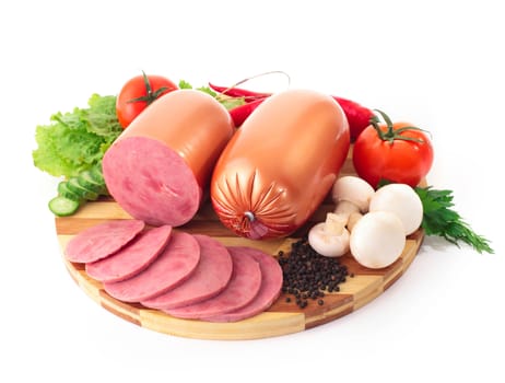 ham with vegetables and mushrooms