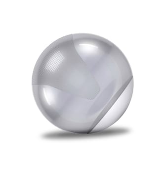 silver fitball isolated against a white background