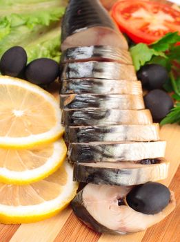 sliced herring with vegetables