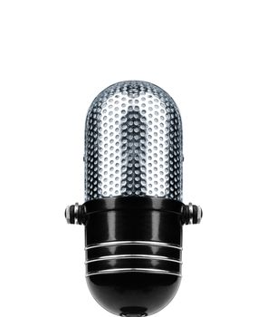 Vintage Microphone Isolated Over White Background