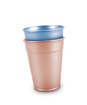 Two Plastic cups isolated