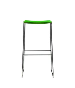 isolated green steel and metal chair
