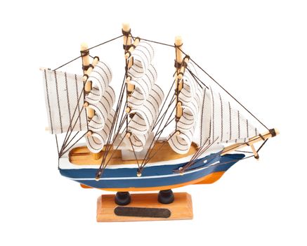 toy ship isolated on a white