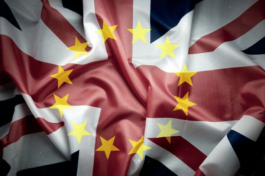 UK flag with european member state stars 